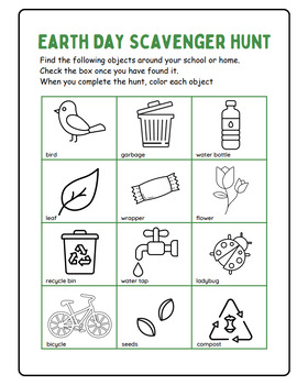 Preview of Free Earth Day Scavenger Hunt: Eco-Friendly Fun!