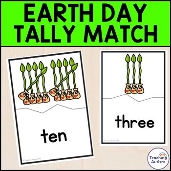 Preview of Free Earth Day Tally Matching Task Box | Free Task Boxes