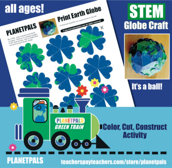 Preview of Earth Day Heart Earth Globe Fold Puzzle Geography Stem Construction Activity