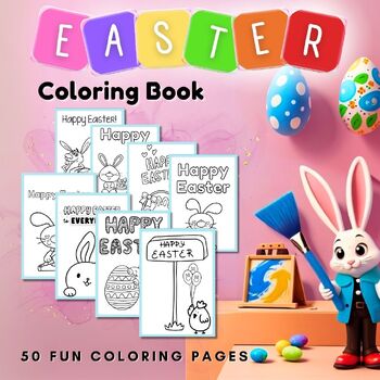 Preview of Easter Coloring Pages - Craft Clipart for Coloring - 50 Spring Coloring Pages