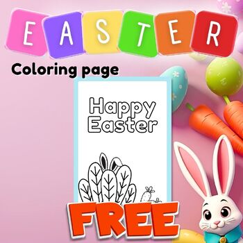 Preview of Free Easter Activities Craft Clipart for Coloring - Hidden bunny