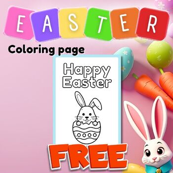 Preview of Free Easter Activities Craft Clipart for Coloring - Bunny in egg