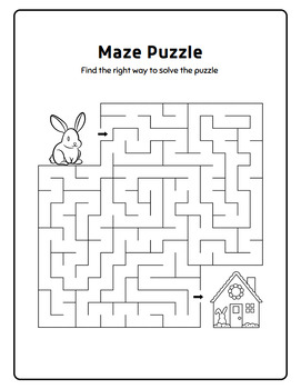Preview of Free Easter Bunny Maze Adventure: Find the House!"