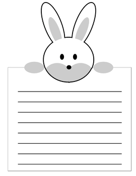 Preview of Free Easter Bunny Writing Paper- Easter Writing Paper Template Free
