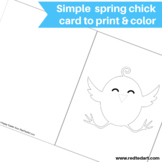 Free Easter Chick Card Coloring Page - Easter Activities & Fun