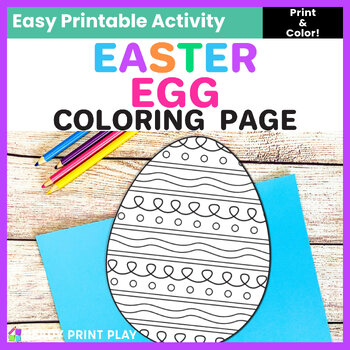 Preview of Free! Easter Egg Coloring: Easy Spring Art Activity