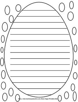 Preview of Free Easter Egg Writing Paper- Easter Writing Paper Template Free