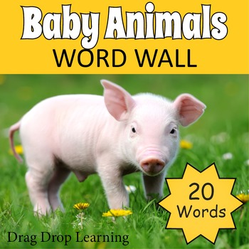 Preview of Free Easter Resource: Adorable Baby Animal Word Wall