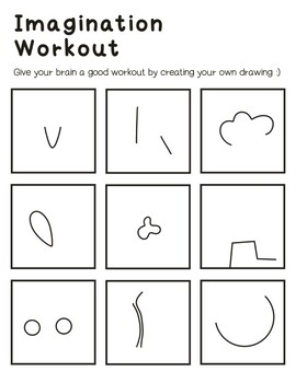 Preview of Free Easy Doodles Imagination Workout Drawing Set Worksheet