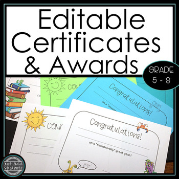 Preview of Editable Award Certificates - Perfect for End of the Year