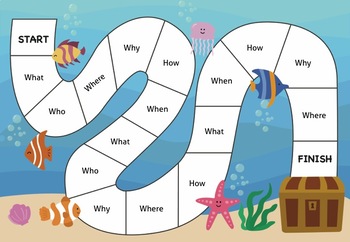 Preview of Free Editable Board Game - under the sea animal theme