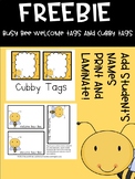 Free Editable Busy Bee Cubby Tags and Welcome Name Tags