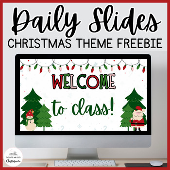 Preview of Free Editable Christmas Daily Slides Template - Google Slides