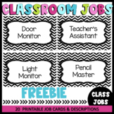 Free Editable Class Job Cards Black and White Theme