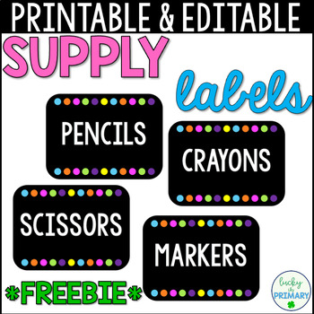 Preview of Free & Editable Classroom Supply Labels