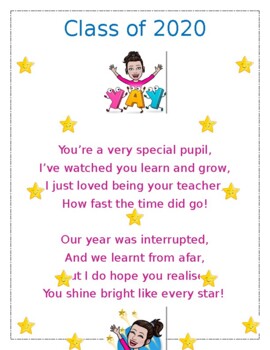 Preview of Free Editable End of Year Poem
