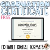 EDITABLE Graduation Diploma Certificate Digital Resources 