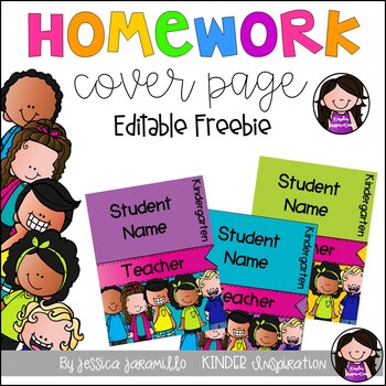 Preview of Free Editable Homework Folder Covers