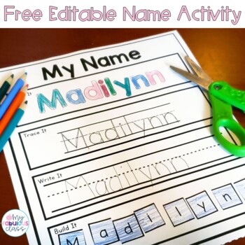Preview of Free Editable Name Activity
