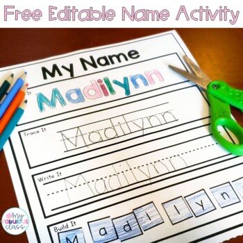 Free Editable Name Activity by My Fabulous Class | TPT