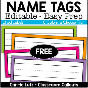 Editable Name s Labels Free By Carrie Lutz Classroom Callouts