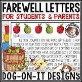 Editable End of Year Letter to Parents & Students Farewell