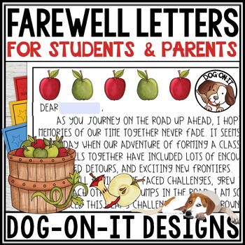 Preview of Editable End of Year Letter to Parents & Students Farewell from Teacher Apples