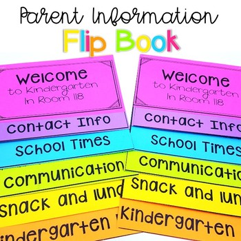 Preview of Free Editable Parent Information Flip Book
