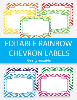 Free Editable Rainbow Chevron Labels, Editable... by Alina V Design ...