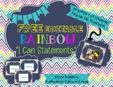 Free Editable Rainbow "I Can" Statements