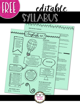 Preview of Free Editable Syllabus for Any Class