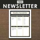 Free Editable Weekly Newsletter in Nordic Black and White Theme