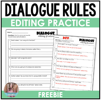 Preview of FREE Dialogue Rules Editing Practice with Quotation Marks - 3rd, 4th, 5th Grade