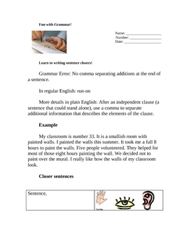 Preview of Free: Editing lessons, adding interesting endings to sentences