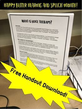 Preview of Free Educational Voice Therapy Handout