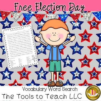 Preview of Free Election Day Word Search and Key Worksheet Printable No Prep