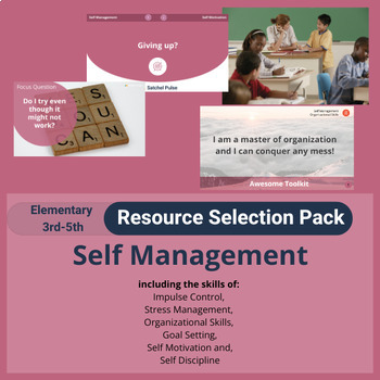 Preview of Free : Elementary (3rd-5th) Self Management Selection Pack