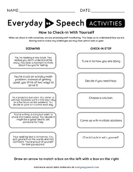 Free Elementary Executive Functioning Worksheet by Everyday Speech