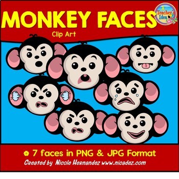 Preview of Free Emotion Faces Monkey Clipart