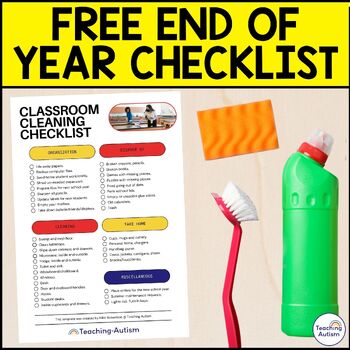 Preview of Free End of Year Classroom Cleaning Checklist