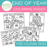 Free End of Year Kids Coloring Pages { By Whimsy Clips Clip Art}