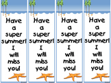 Free! End of the Year Beach Theme Bookmarks