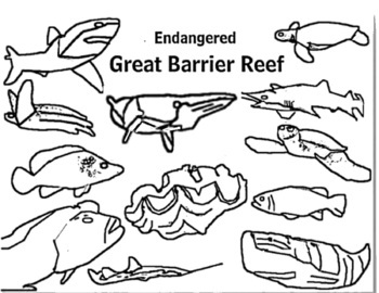 Preview of Free: Great Barrier Reef, Coloring, Endangered or Father's Day, Poster