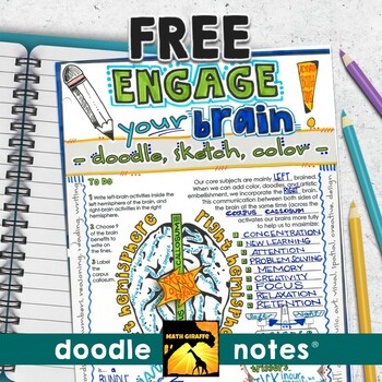 Preview of Free "Engage Your Brain" Doodle Notes