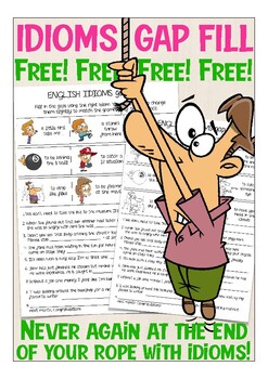 Preview of Free English idioms gap fill worksheet