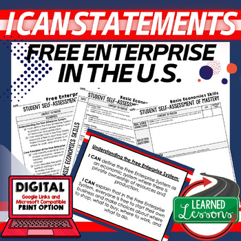 Preview of Free Enterprise in the U.S. I Can Statements & Posters Self-Assessment Economics