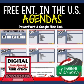 Preview of Free Enterprise in the US Agenda PowerPoint & Google Slides Civics Agenda