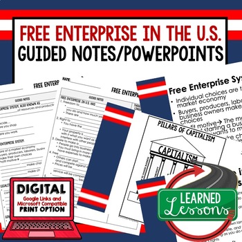 Preview of Free Enterprise in the US Guided Notes & PowerPoint, Economic Notes