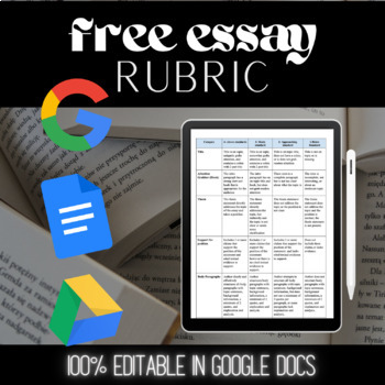 Preview of Free Essay Rubric for Middle and High School ELA, English, and Writing