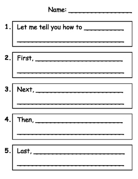 Free Explanatory Writing Graphic Organizer - First Next Then Last!